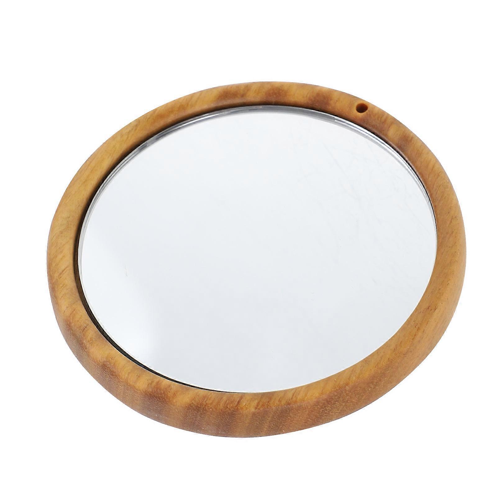Brown Small Mirror for Daily Use Lightweight Portable Travel and Home Decorate 1pc