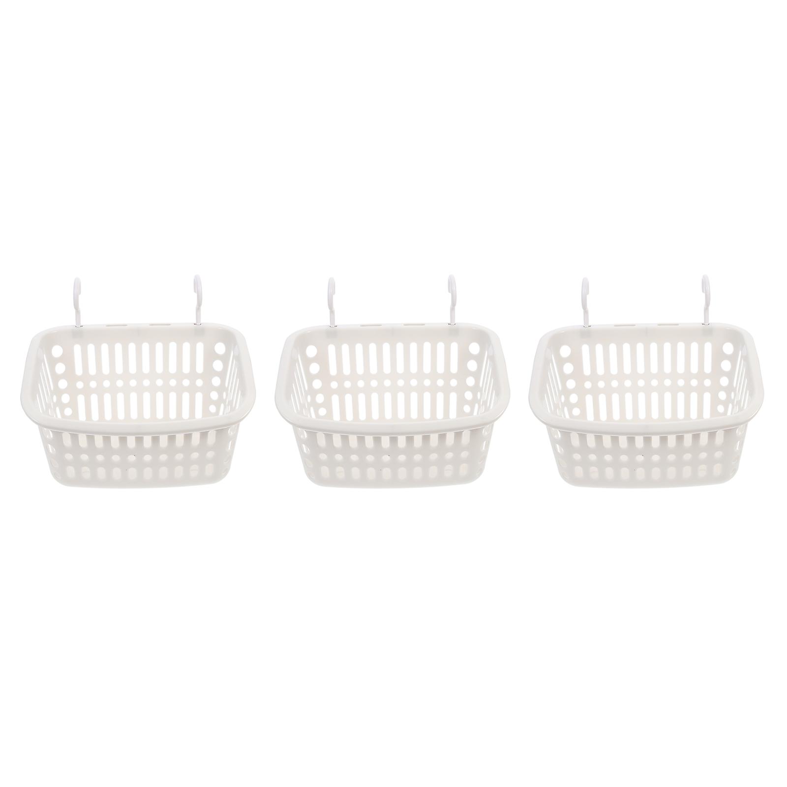 3pcs Hanging Toiletries Baskets, Versatile Condiment Holders for Bathroom & Kitchen, Hollowed Drainage Design for Easy Cleaning & Organization