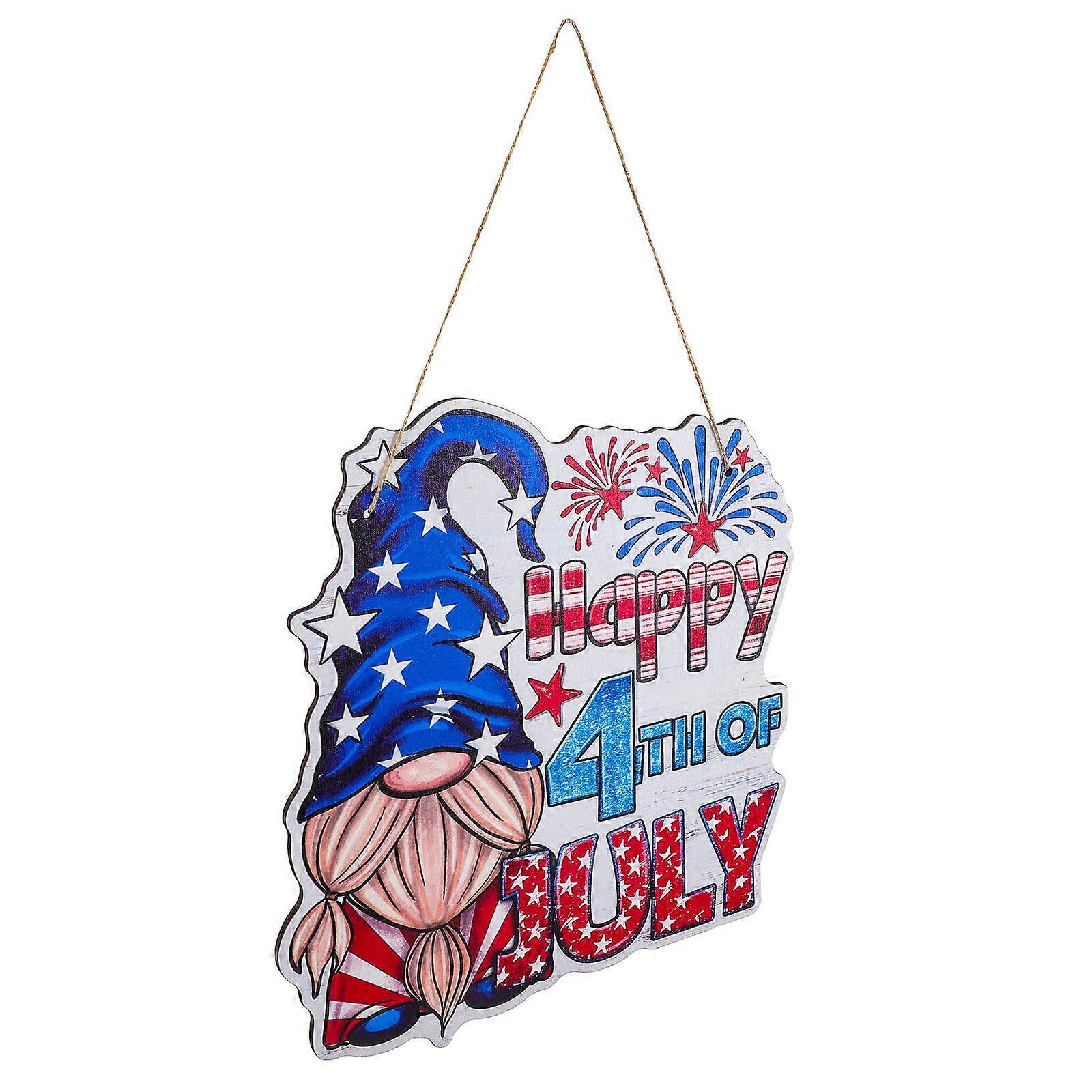 Independence Day Welcome Sign Door Pendant Independence Day Decoration Simple and Concise Style 1Set