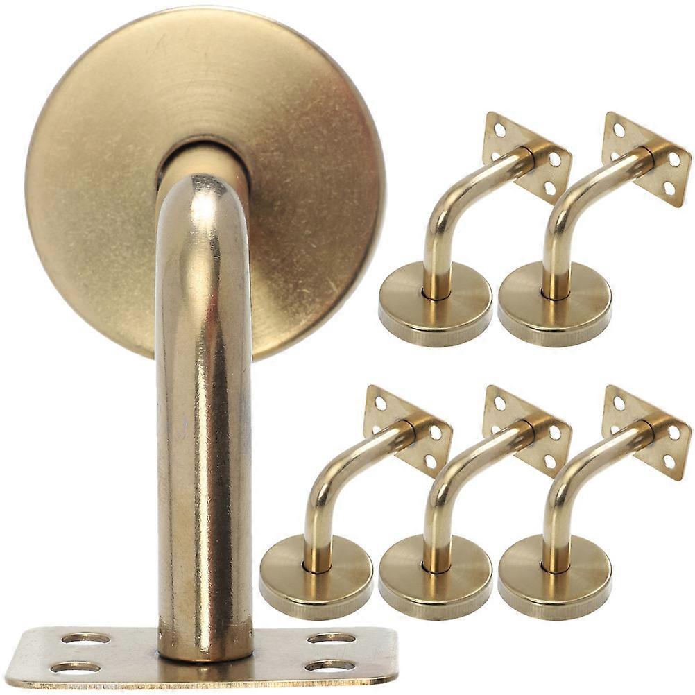 Mains courantes murales en acier inoxydable escalier support de garde-corps installation intérieure 7X5CM support de main courante plat doré 6Pcs