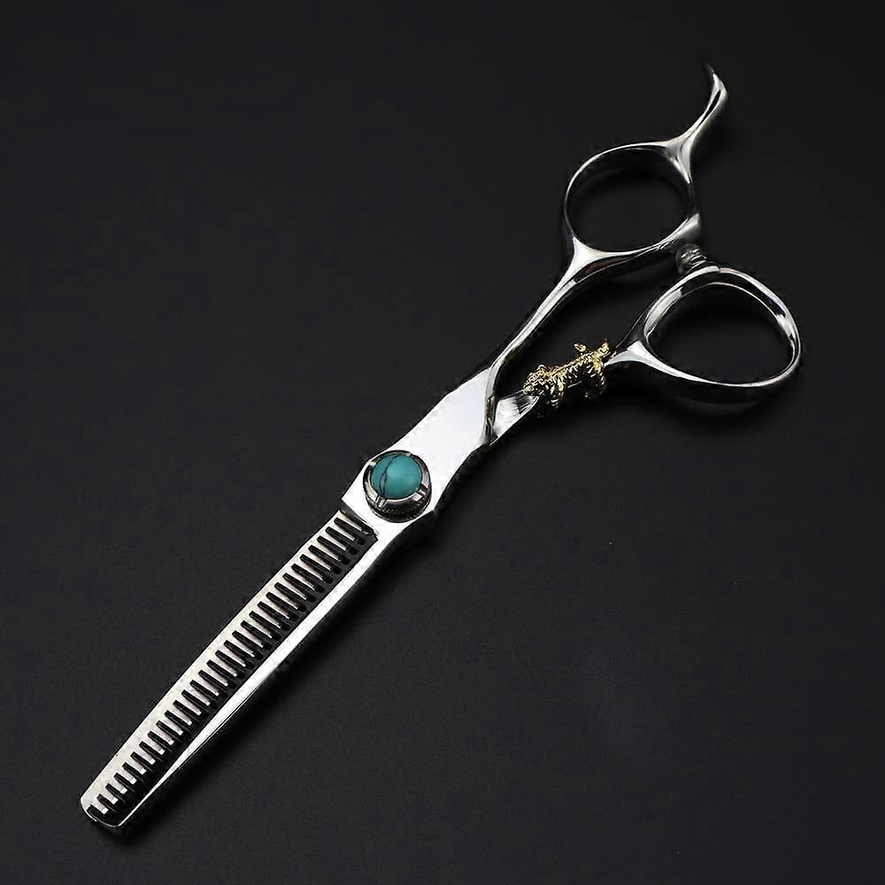 Haarschneideschere 6 Zoll Japanischer 440C Stahl Grüner Edelstein Friseurschere Effilierschere Friseurwerkzeuge Set