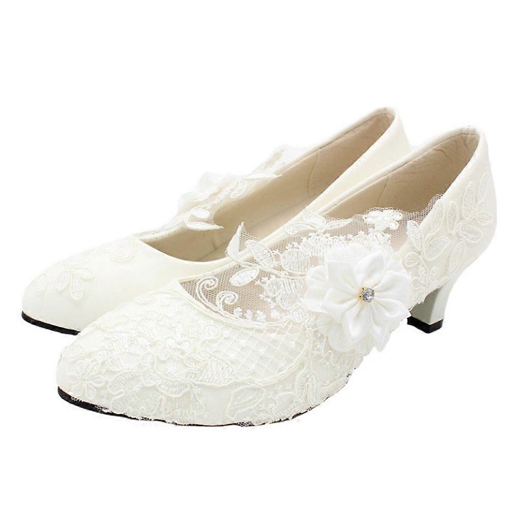 Heel Wedding Shoes Stylish Pointed Toe Durable Synthetic Leather Rubber 37-41 Eu Sizes 1 Pair