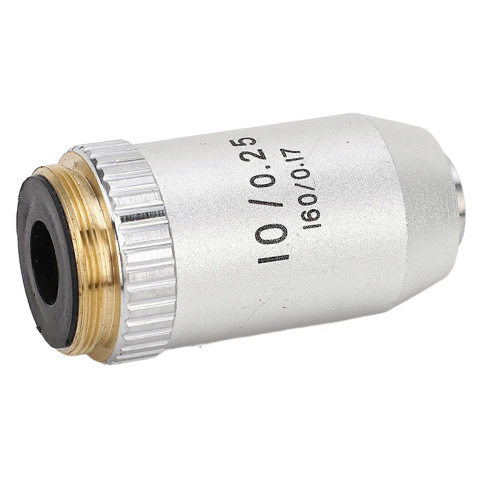 Achromatic 10X Microscope Objective Lens Brass Chrome Plated RMS