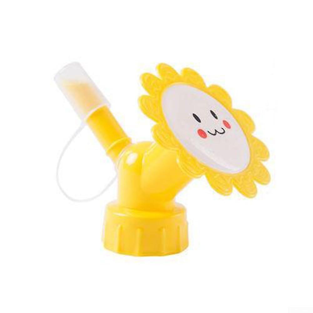 Efficient Double-Head Bottle Cap Sprinkler Converts Bottles Into Practical Watering Cans, Yellow Color