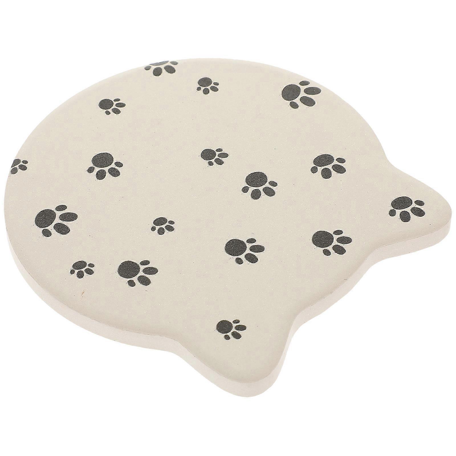 Water Absorbent Coaster Cat Shape Heat Insulation Cup Mat Home Use 10.4X10.3X0.5CM Diatomite 1Pack