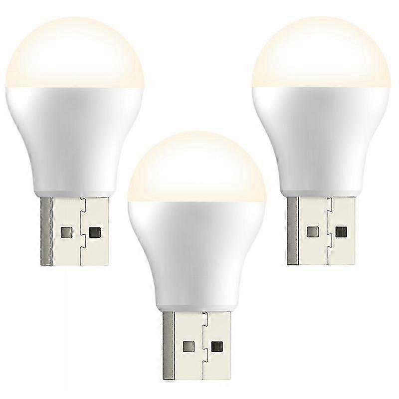 3x USB Plug Lamp LED Eye Protection Reading Light Computer Mobile Power Charging USB Small Book Lamp Round Night Light