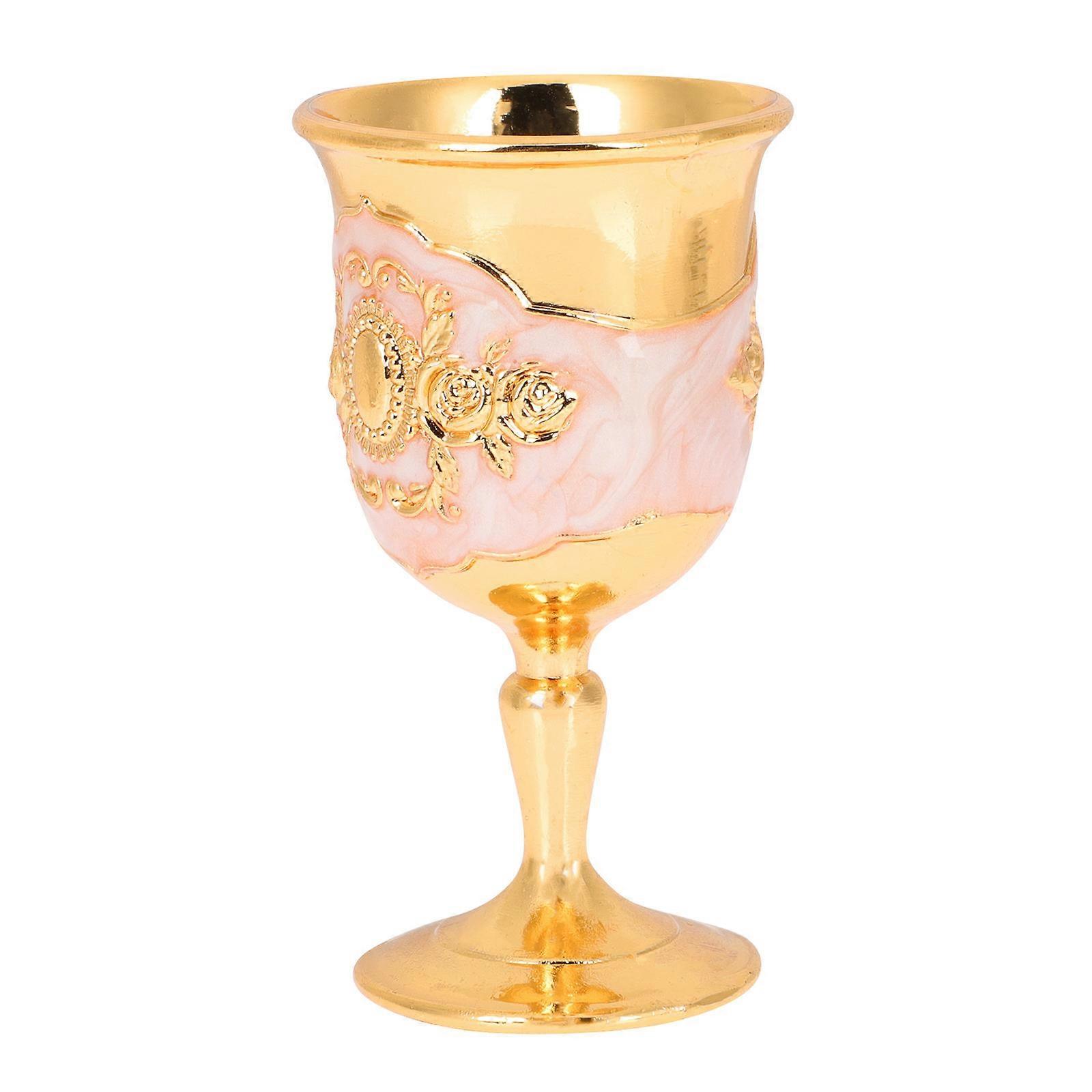 Elegant Vintage Zinc Alloy Goblet with Embossed Design – Stylish Wine Cup for Parties, Banquets, and Celebrations – Easy to Clean