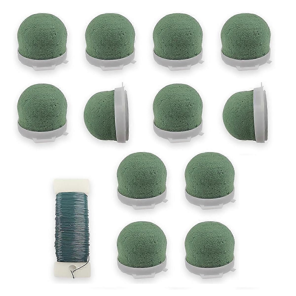 12Pcs Mini Floral Foam Holder Floral Foam Round with Floral Wire Floral Foam Blocks for Table Wine Bottle Hat Dcor