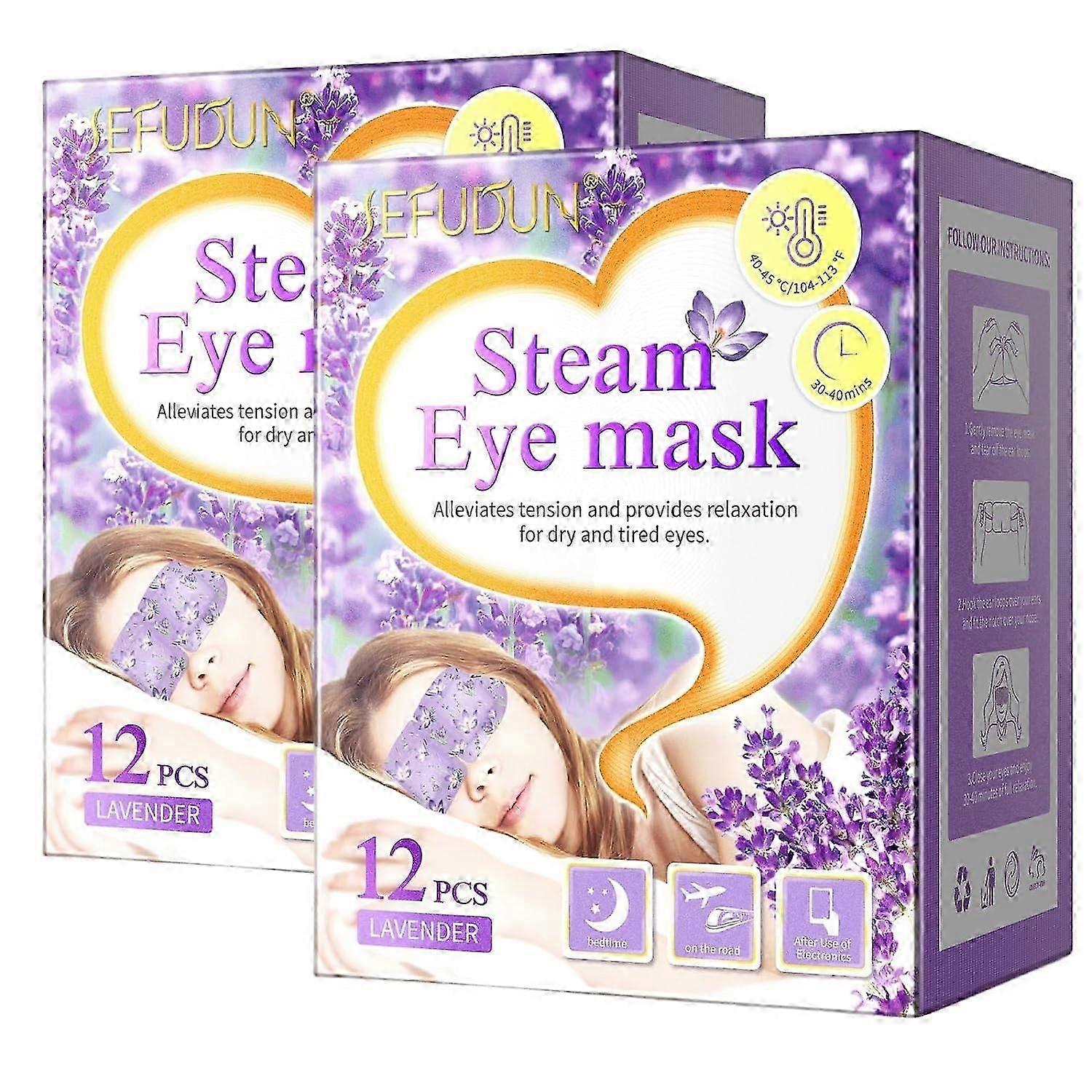 Maschera per gli occhi a vapore, maschere per gli occhi per gli occhi secchi, maschera per gli occhi autoriscaldante, lenisce gli occhi stanchi, lavanda 40-60 minuti maschera per gli occhi calda a vapore autoriscaldata