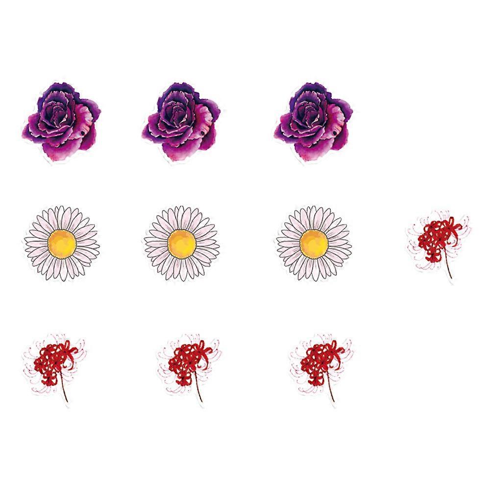 Beautiful Flower Stickers Creative Users Gift Givers Craft Projects Personalization PVC 50Pack