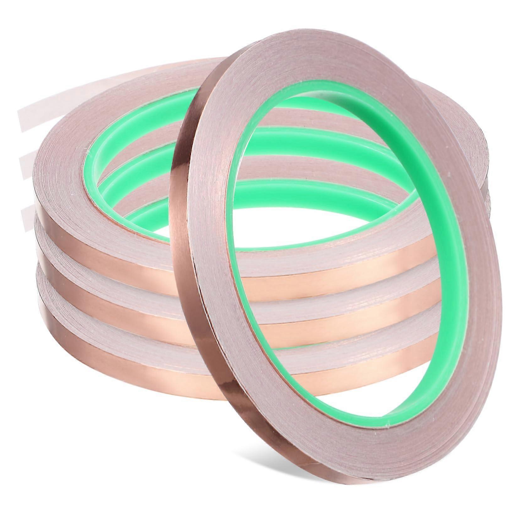 4 Rolls Conductive Copper Tape SelfAdhesive for Electronics Soldering Repairs Art Projects Versatile for Stained Glass