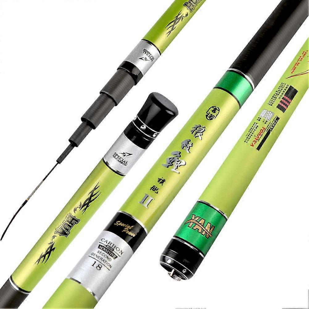 Carbon Fishing Rod Ultralight and Super Hard 3.67.2m Telescopic Fishing Rod (Size: 3.9m)