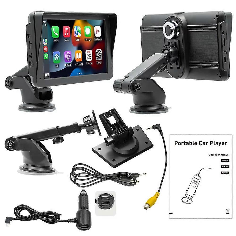 B5570R 7 Inch HD Touch Screen Wireless CarPlay Bluetooth-compatible Car MP5 Player Built In Driving Recorder