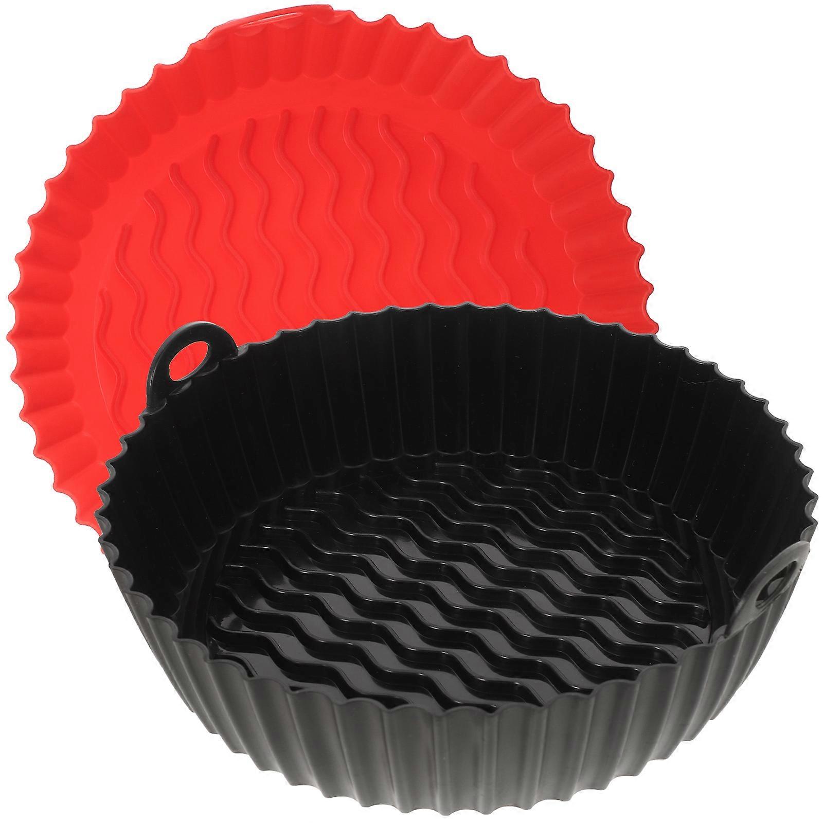 Reusable Air Fryer Silicone Liner Non Stick Pad For Cooking Appliances 20.00X17.30X6.60CM Improves Air Circulation 2Pcs