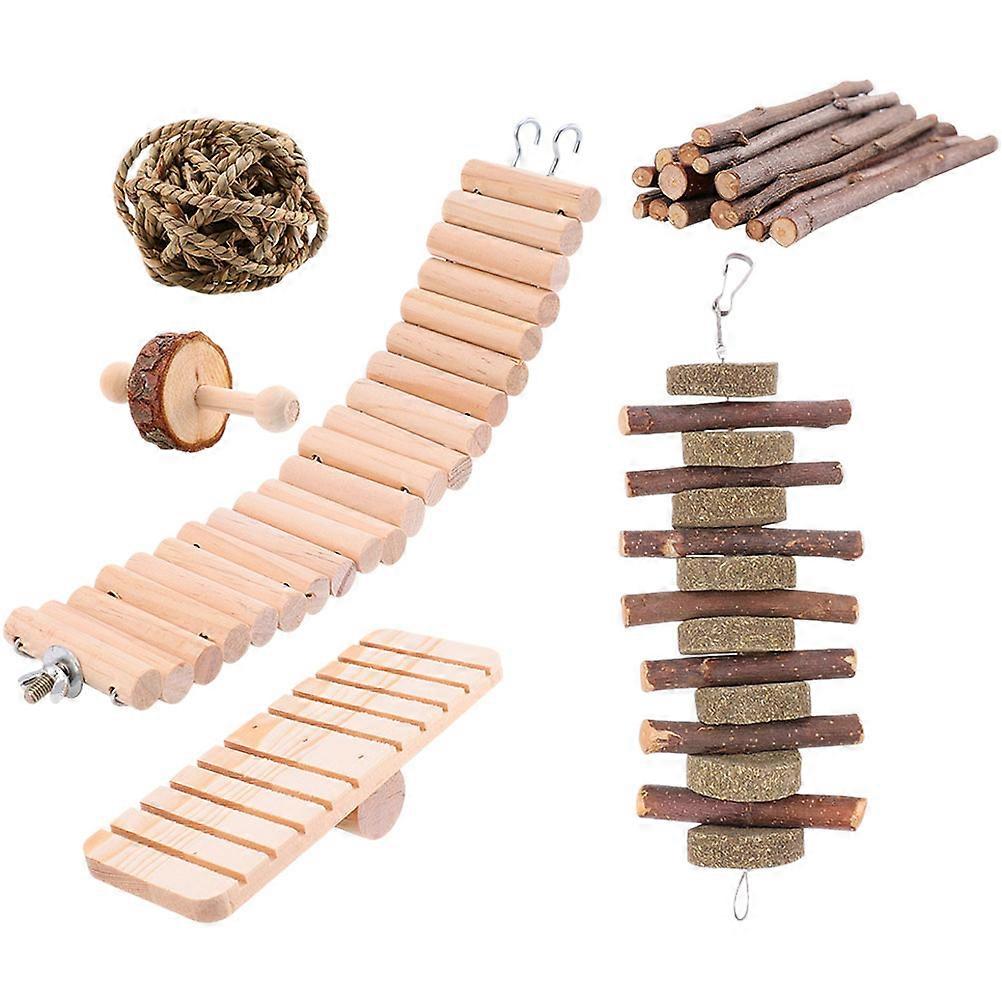 Decorative Hamster Ladder Hamster Ladder Toy Set Pet Habitat Enrichment 6Set