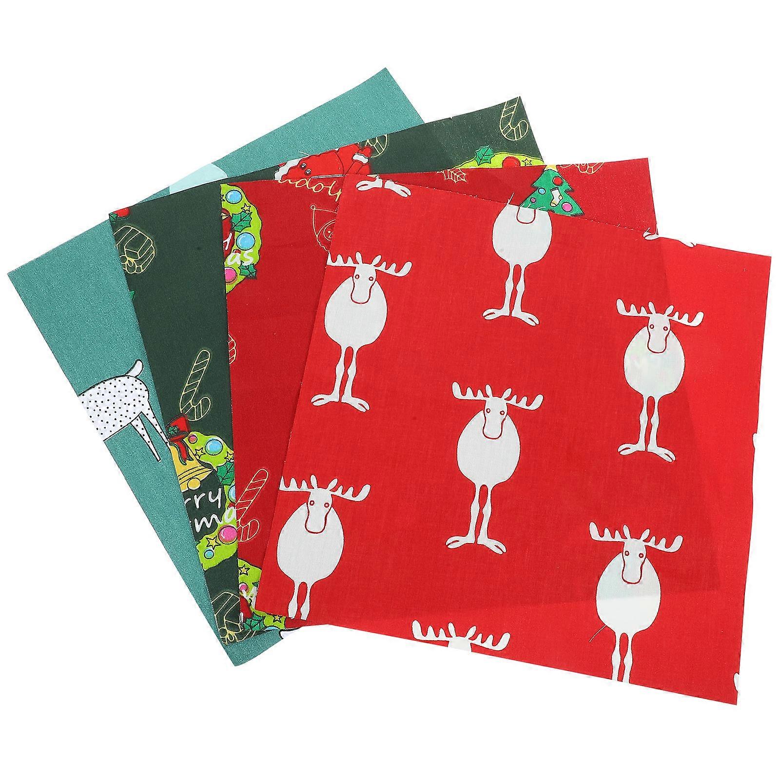 Cotton Fabric Sheet Craft Assorted Color 25x25x0.1cm Diy Making Quilting 4 Sheets