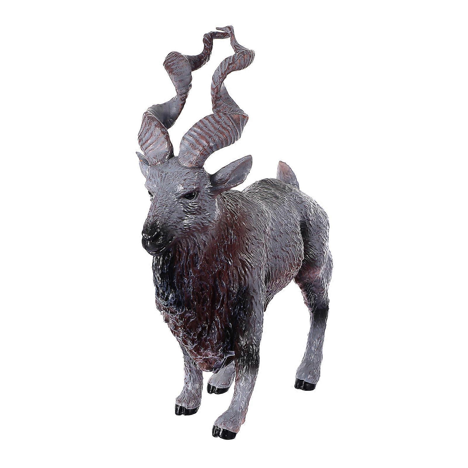 Simulation Wildlife Goat Model Toy for Decoration Use 1Pcs Grey Desktop Ornament