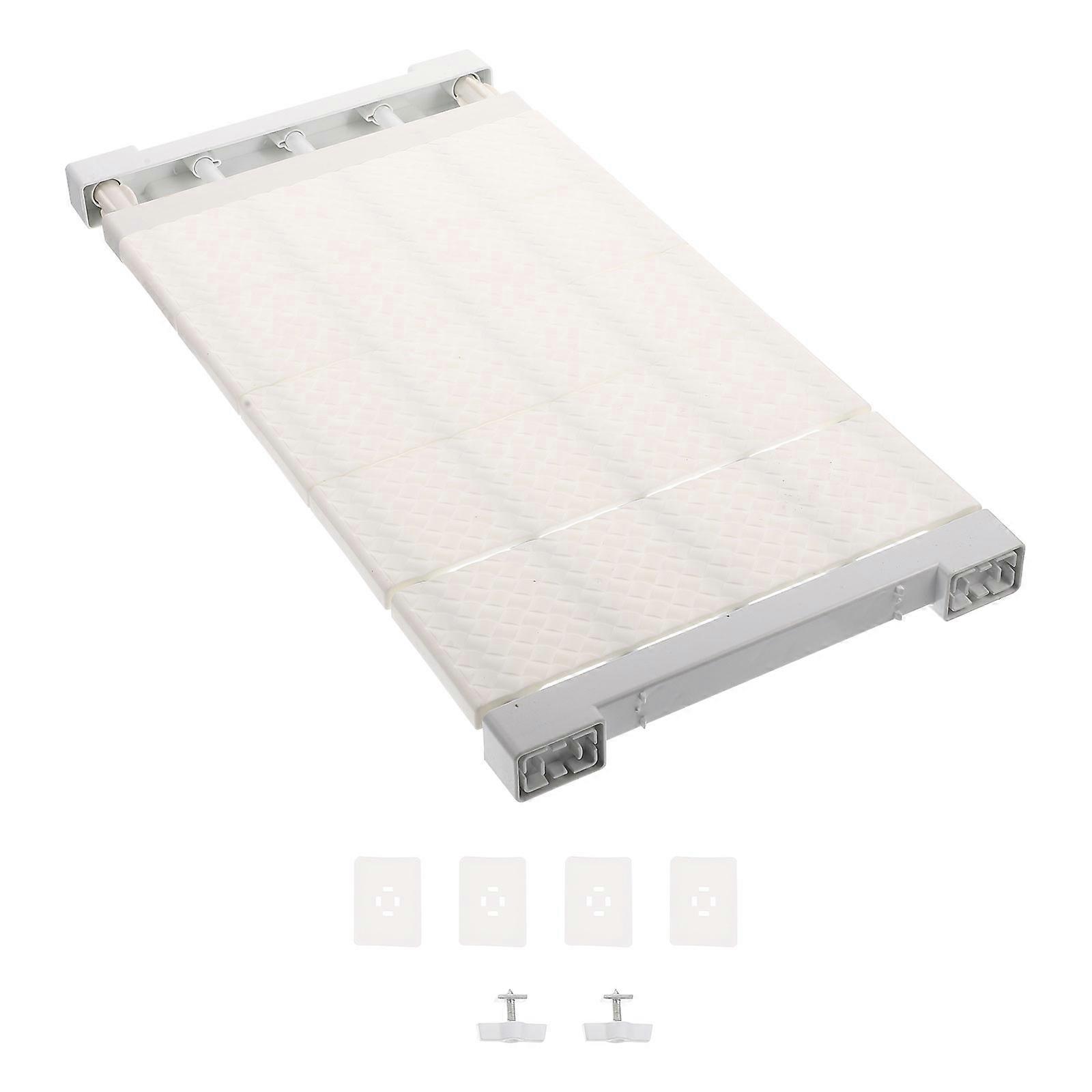 White Retractable Closet Shelf Made of Sturdy ABS for Storage Use in Wardrobe and Kitchen 15.731.5 Inches