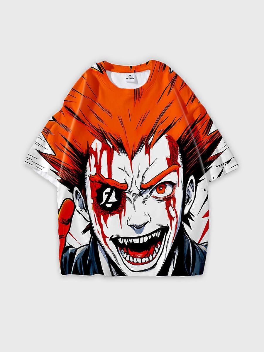 T-shirt round neck book Characters Pattern loose short sleeve E3061