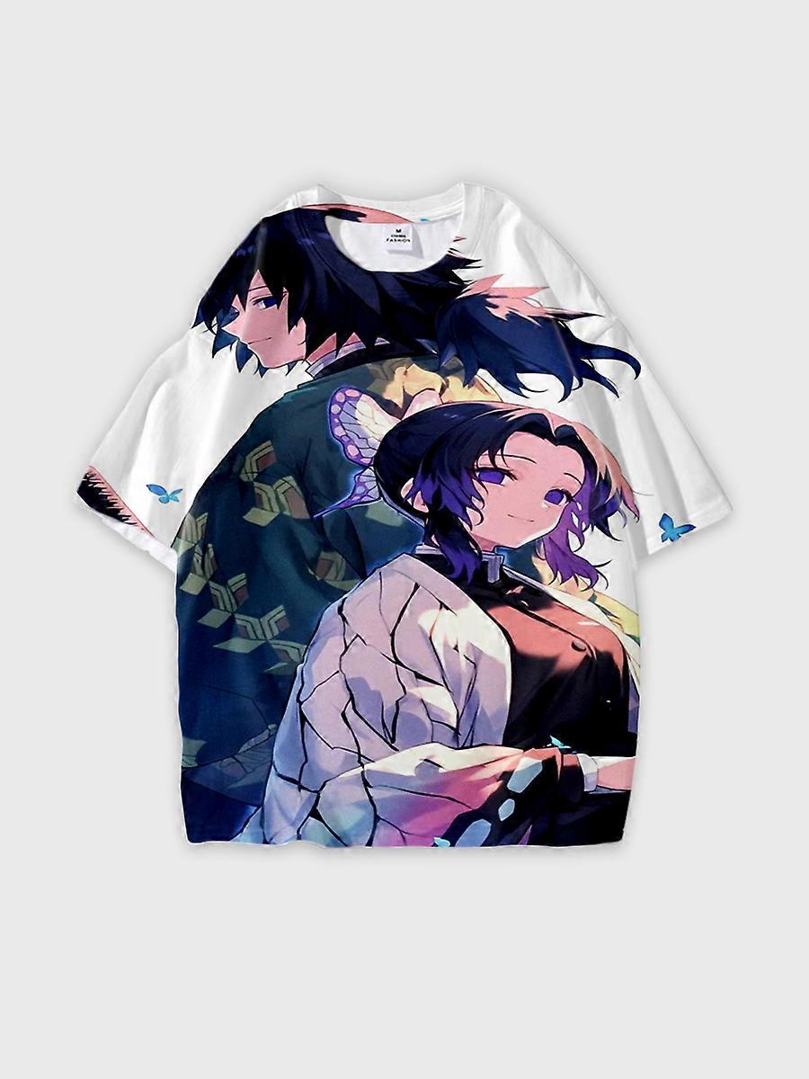 T-shirt round neck Character Pattern loose short sleeve P38