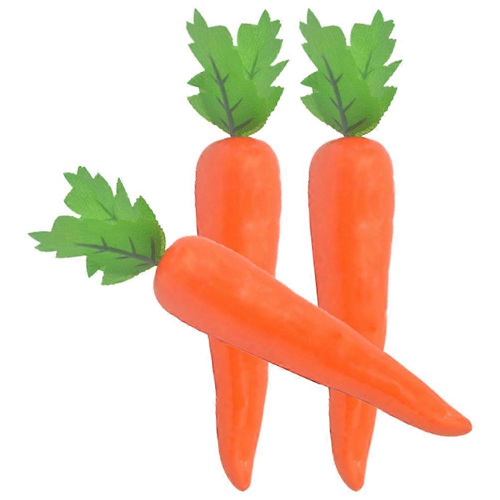Artificial Carrot Props for Decor Made of Premium Foam Orange Color Bright and Lifelike 3 Pieces