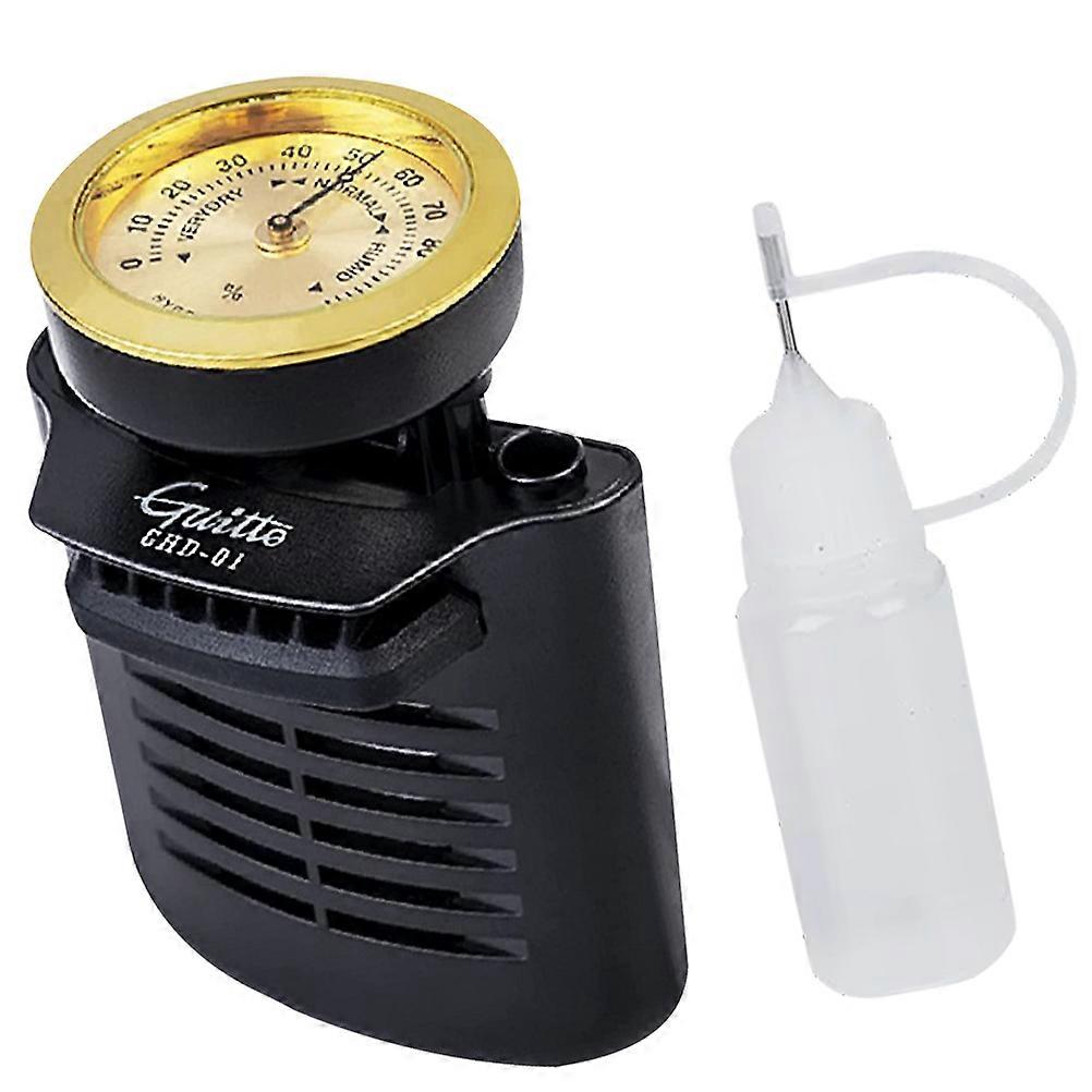 Guitar Humidifier with Hygrometer for Acoustic Instruments – Drip Design Moisturizer to Prevent Damage, Easy to Use Care Accessory