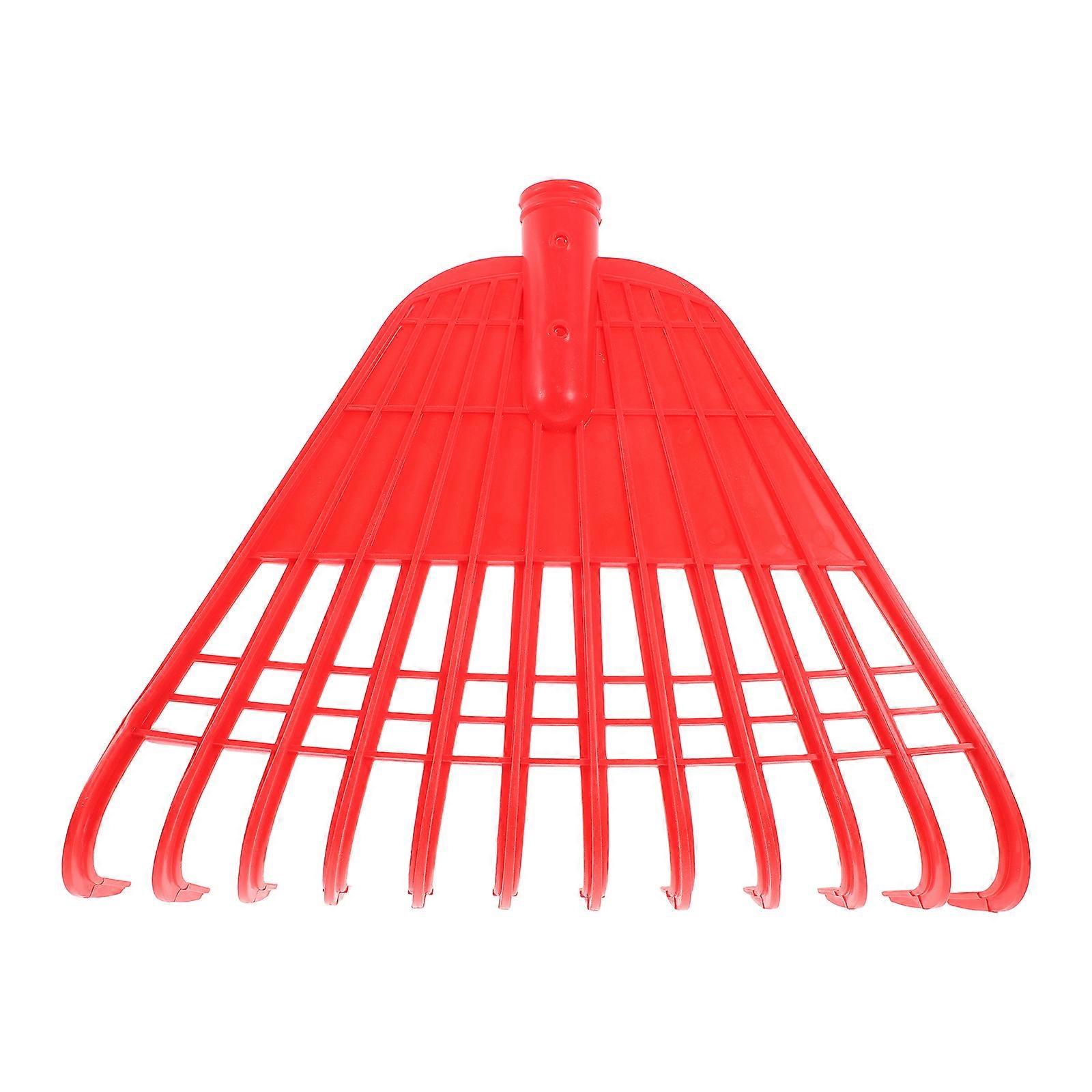 Durable PP Garden Rake with Efficient Teeth for Gardening Red Lightweight and Portable 6.5 inches