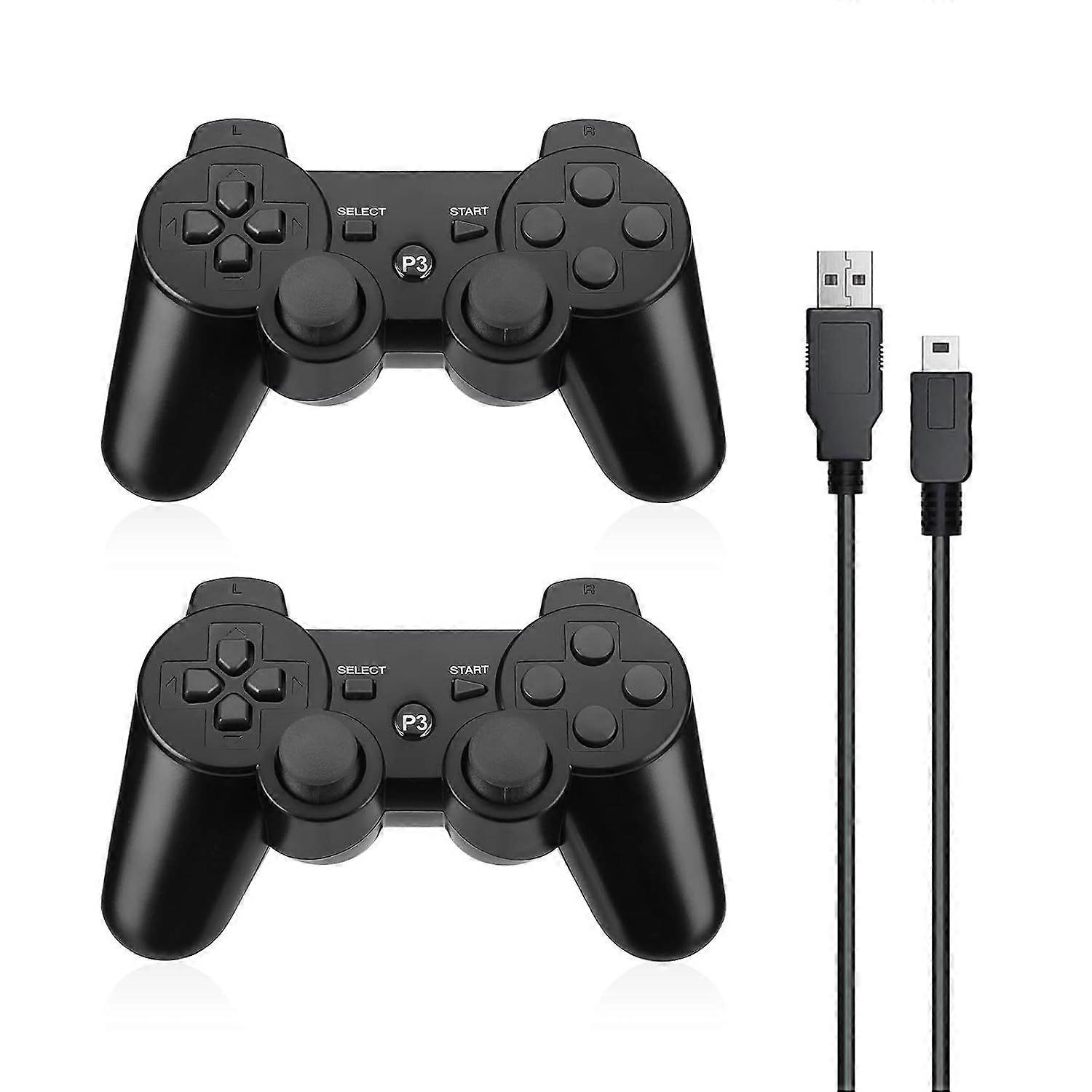 Powerextra Wireless Controller Compatible with PS-3, 2-Pack High-Performance Game Controll