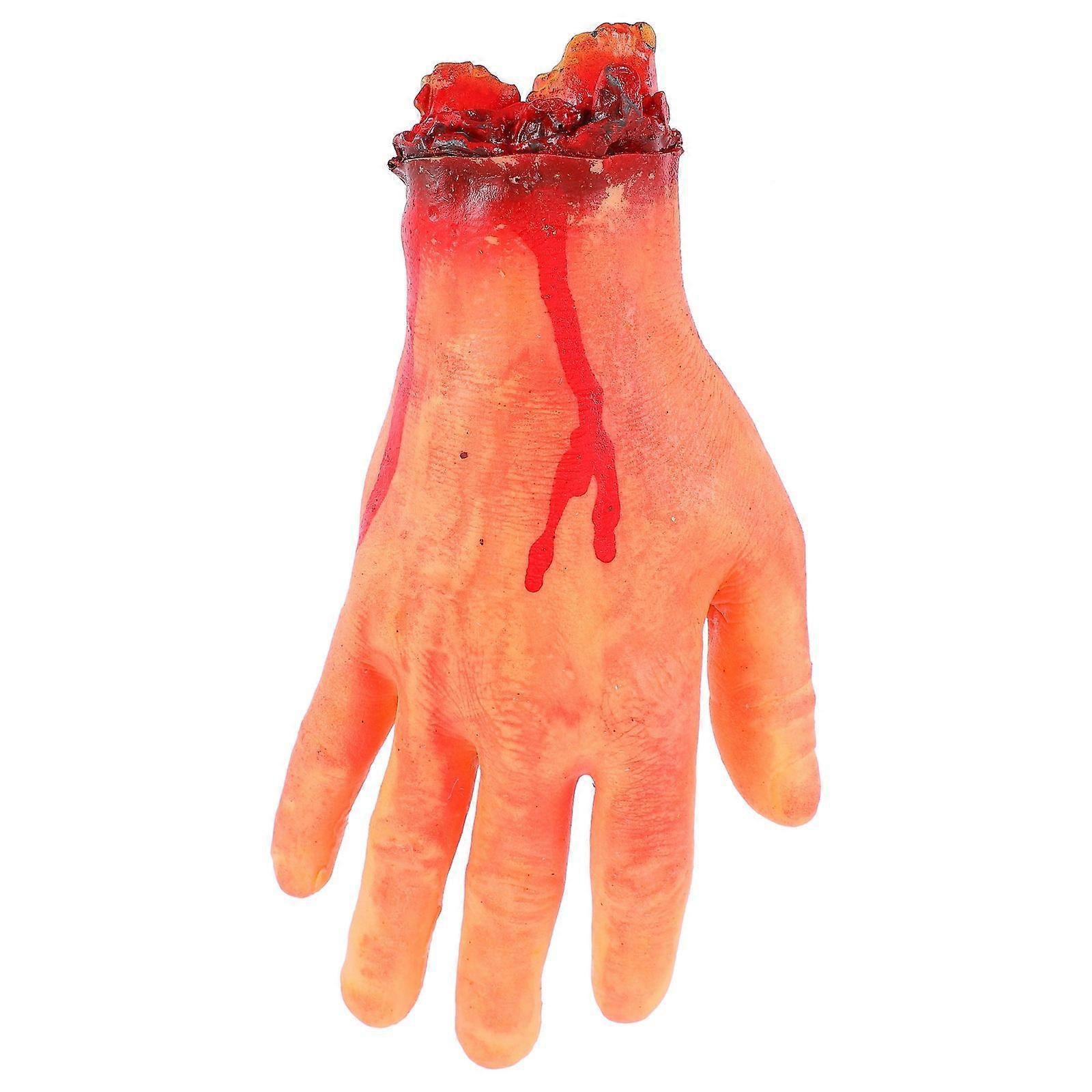 Simulated Bloody Hand Prop for Halloween Party Supplies, Scary Trick Decoration for Haunted House Pranks