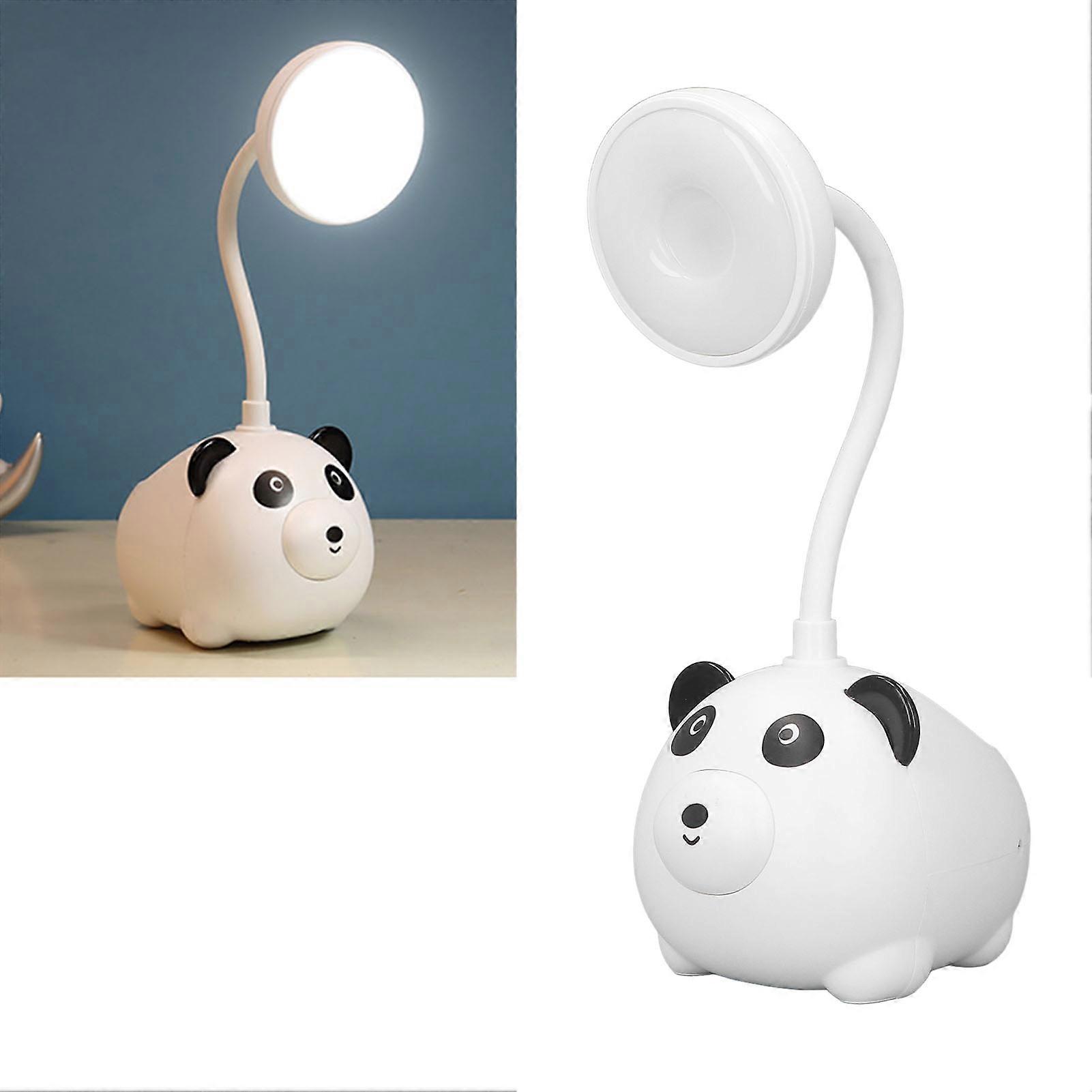 Kids Reading Light Panda Style Base Flexible Gooseneck USB Charge 600mAh LED Desk Lamp for Family Study Office 