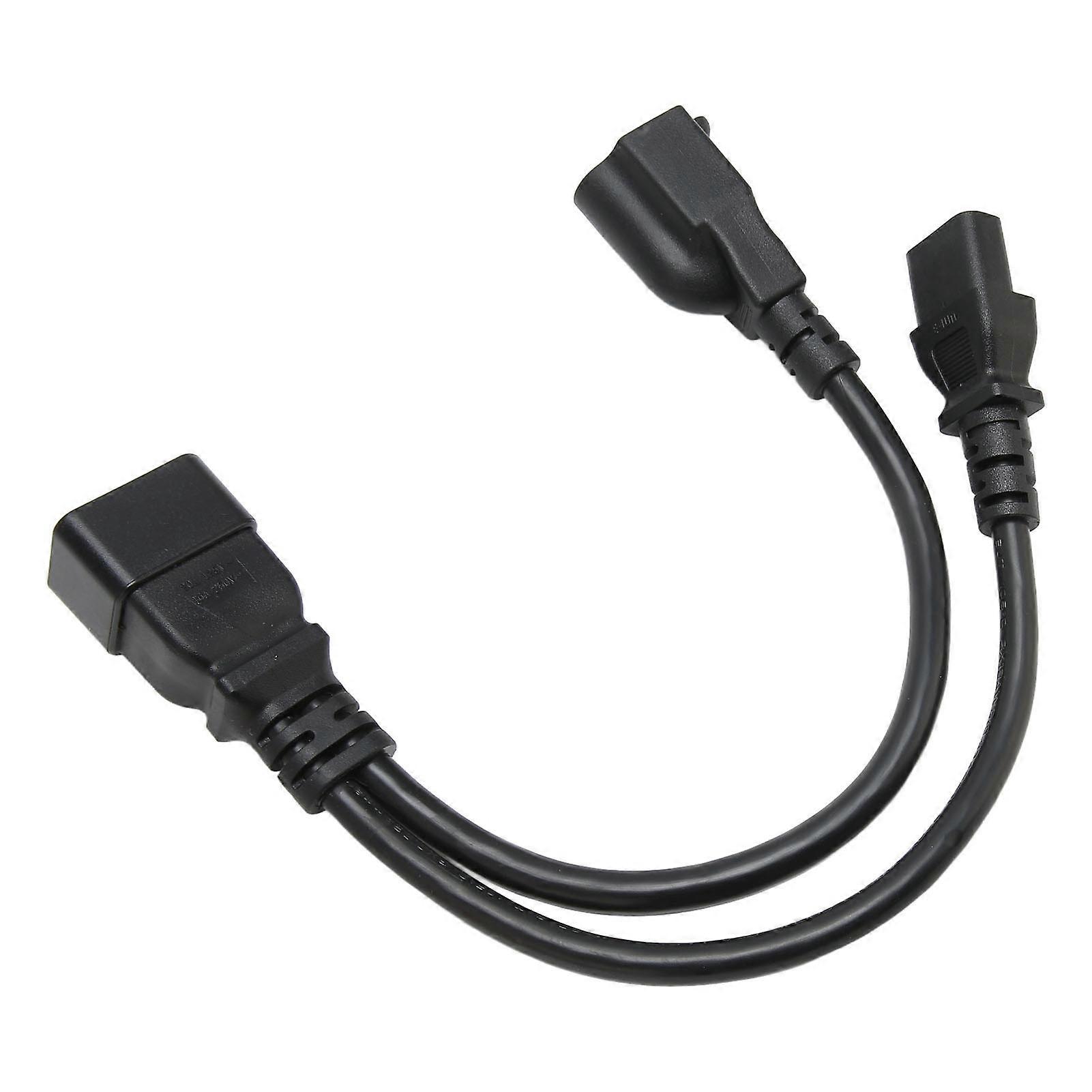 IEC320 C20 to IEC320 C13 5 15R Power Cable 1 In 2 Out Power Y Splitter Cable for Monitor PC Desktop Printer Scanner 