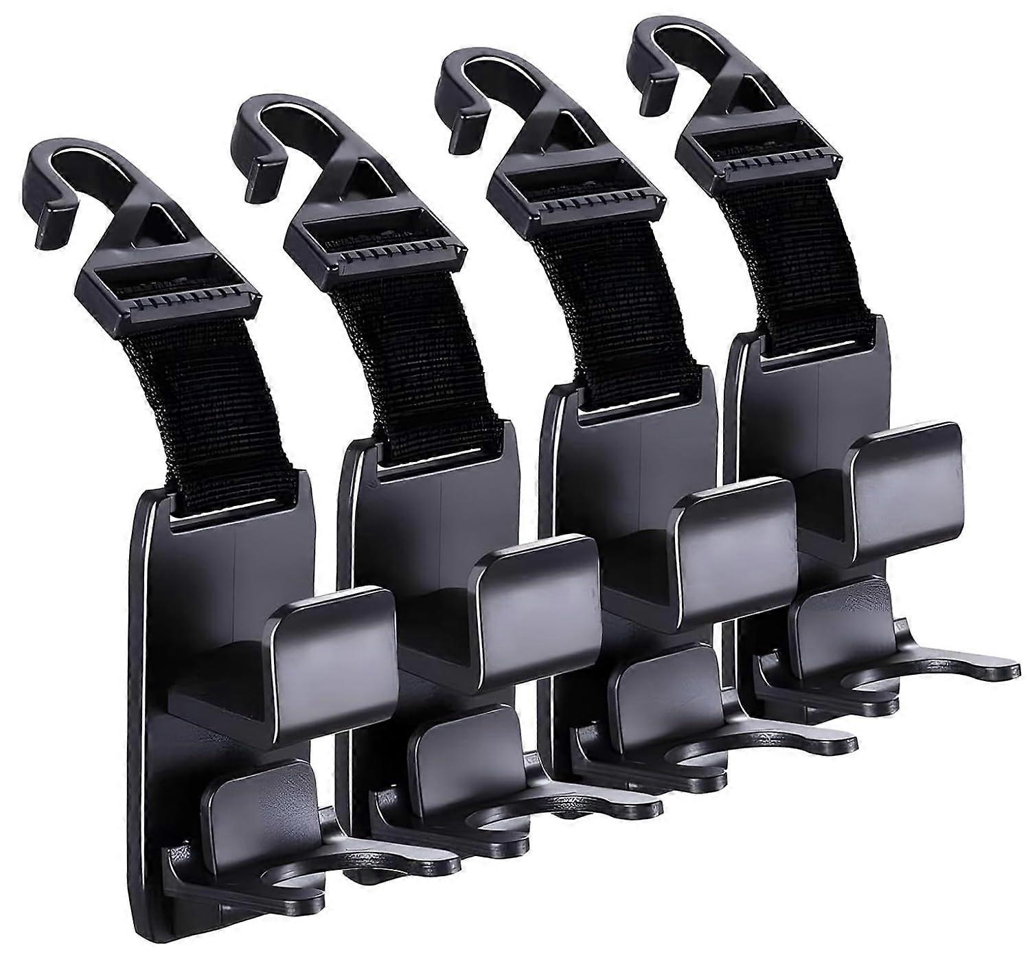4 Pack Car Headrest Hooks with Bottle Holder Back Seat Storage Hooks