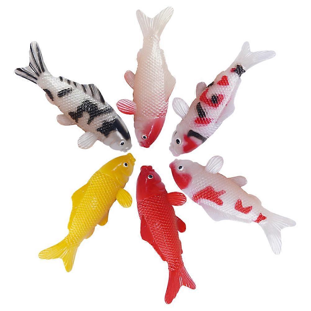 6pcs Tiny Plastic Koi Fish Aquarium Decor Realistic Model for Fish Tank Decoration and Photography Props