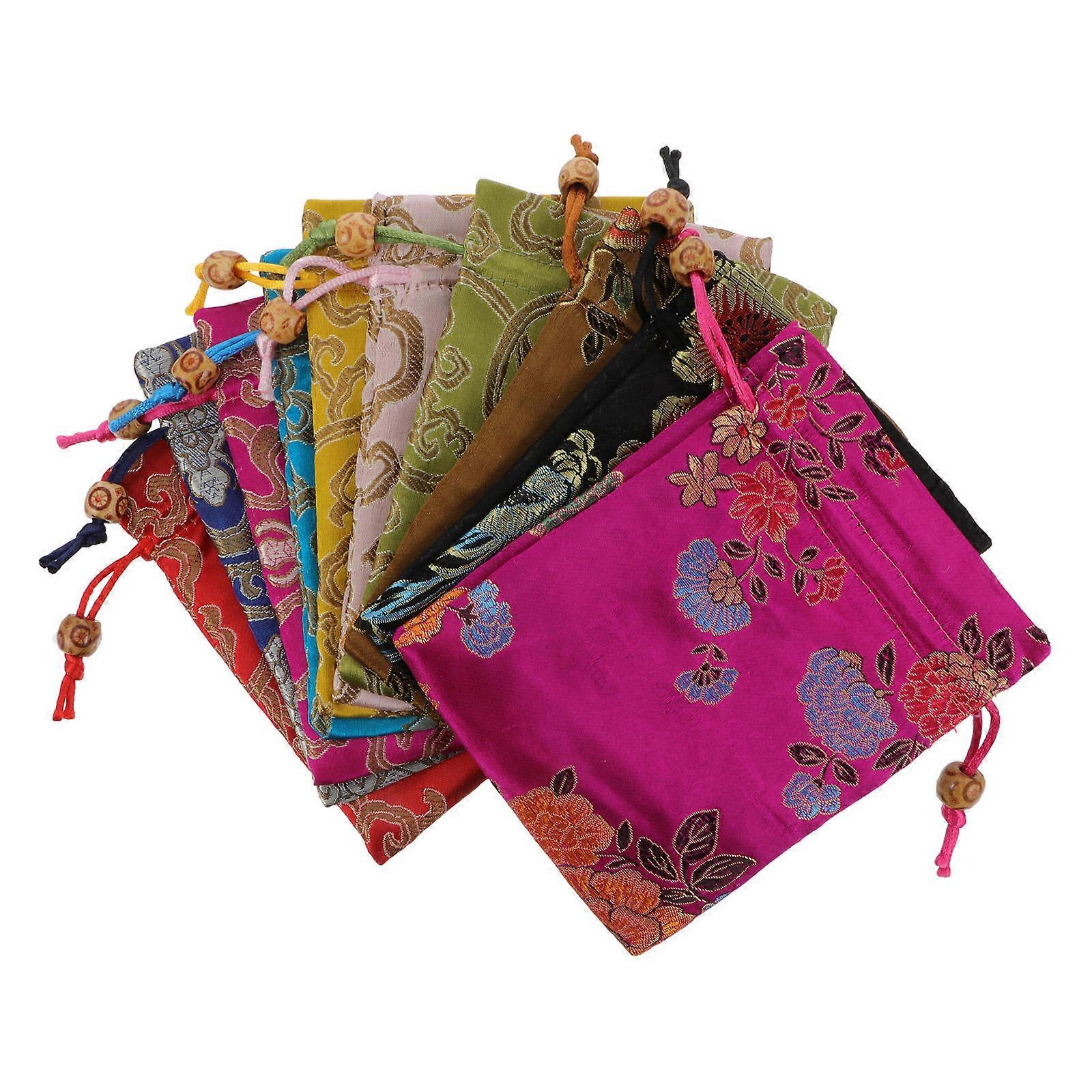 Wedding Candy Pouches Gift Drawstring Bags For Parties Simple And Generous Appearance Assorted Color 10Pcs