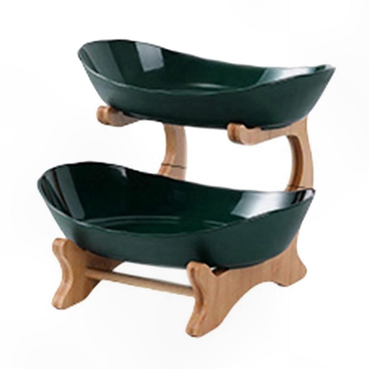Kitchen Fruit Bowl with Tray Racks for Table and Dinnerware Storage