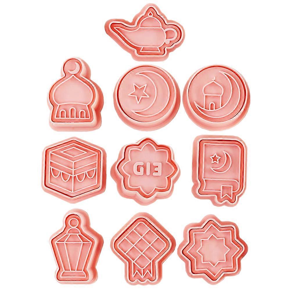 10pcs Cookie Mold Cookie Stamps Baking Mold Eid Theme Cookie Mold Baking Tool