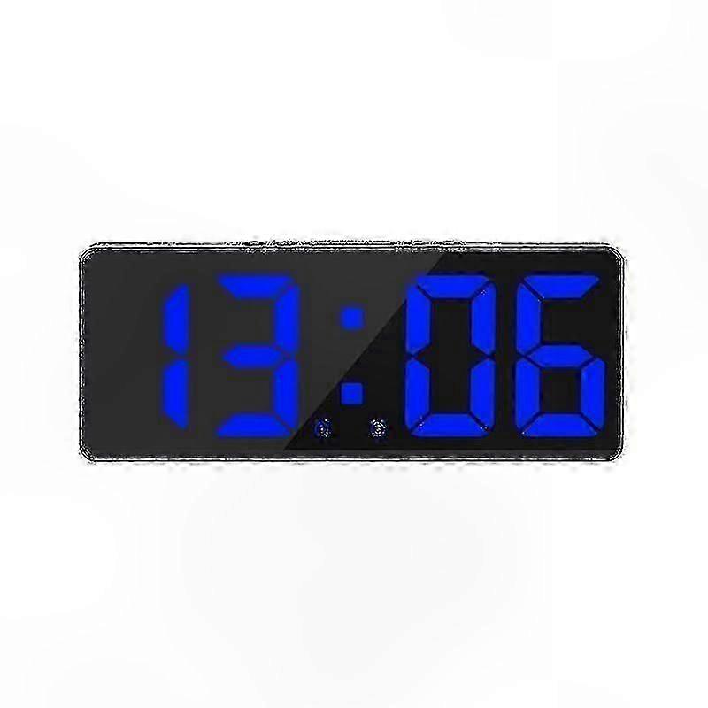 Digital Wall Clock with App Control, Time Date Sound Countdown Timer, Adjustable Brightness and Alarm Function, Blue Color