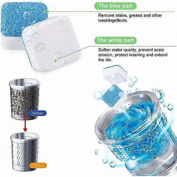 15 pcs Washing Machine Cleaning Tablets, Solid Washing Machine Cleaner, Deep Cleaning Tablets with Triple Decontamination