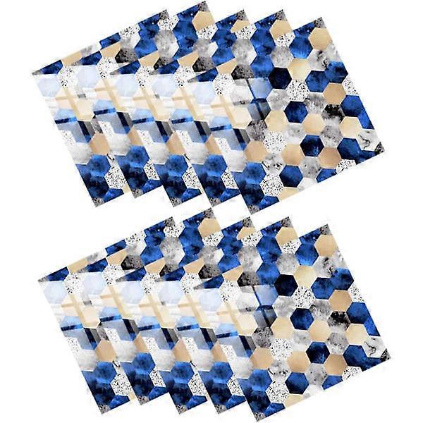 10 pcs Mosaic Tiles Decal Self-adhesive Square Edge Tiles Wall