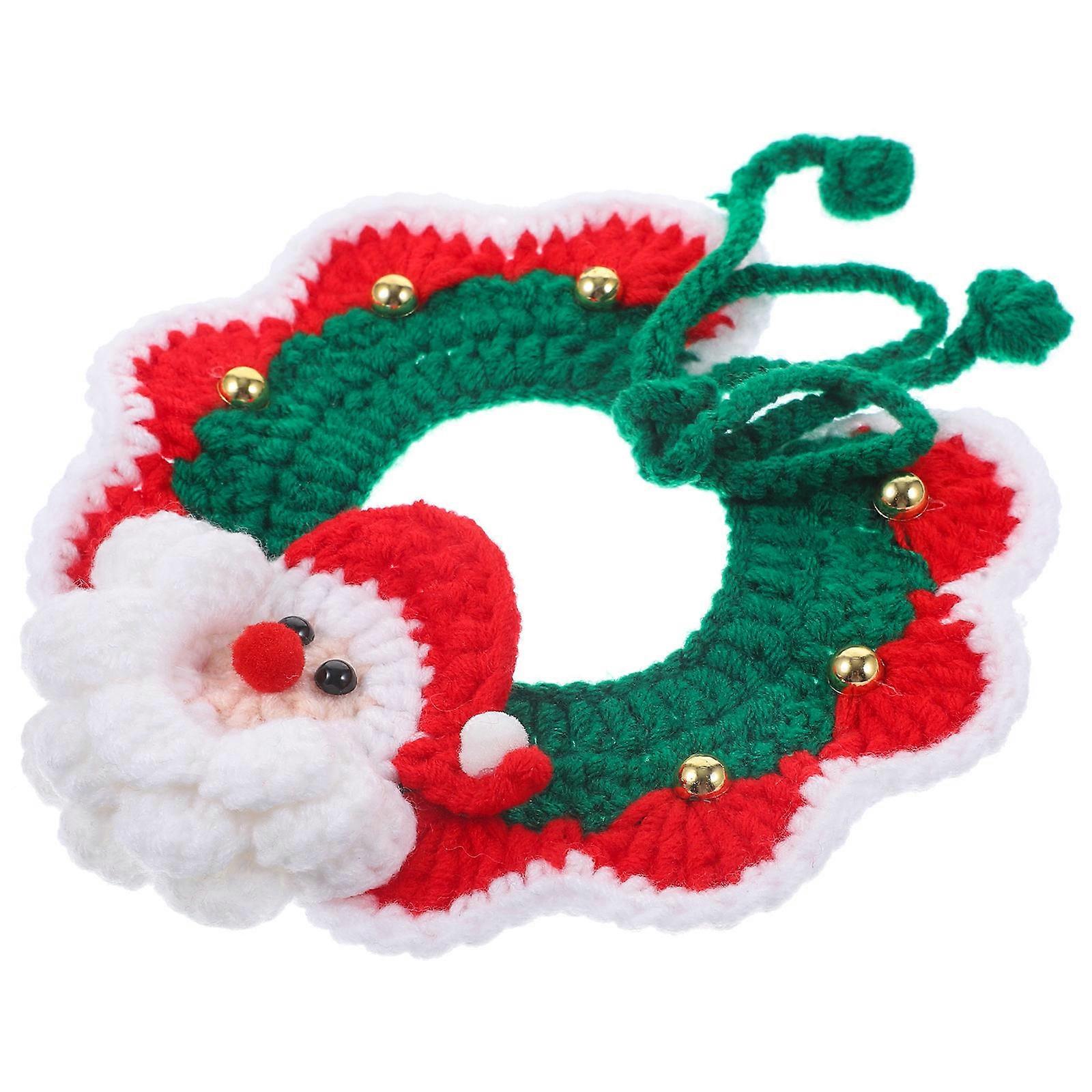 Warm Pet Scarf with Christmas Elements for Dog and Cat in Milk Fiber Cotton