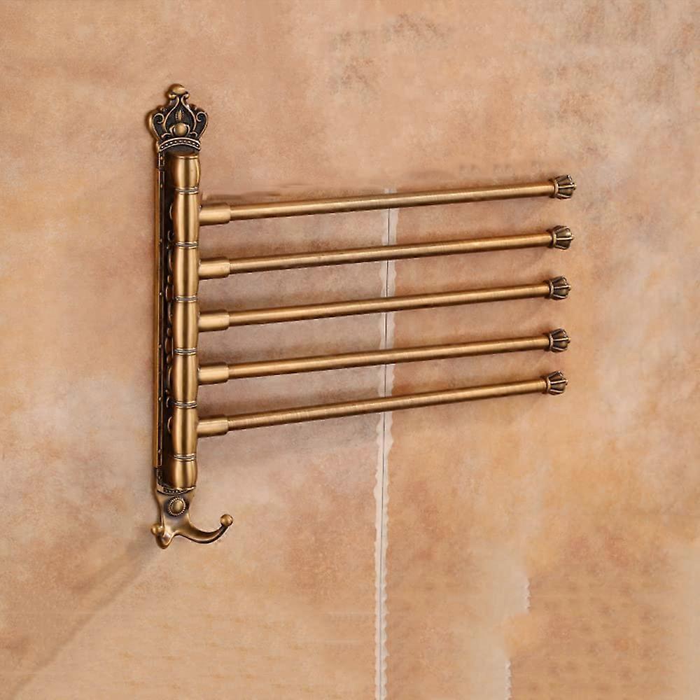Towel Rack Swivel Shelf Space Aluminum, Non-Slip Head, Drill-Mount, Optional Multi-Bar in Various Sizes, Five Shots
