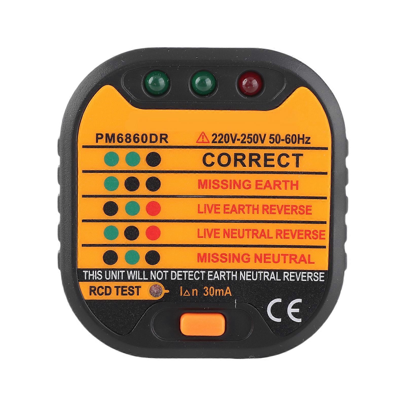 Socket Tester Plug Outlet Circuit Tester Voltage Detector, Portable Electric Polarity Tester for Home Office, Outlet Finder Safety Tool