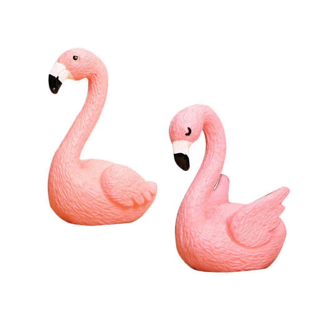 Small Flamingo Figurines, Versatile PVC Accessories for Home and Garden Use