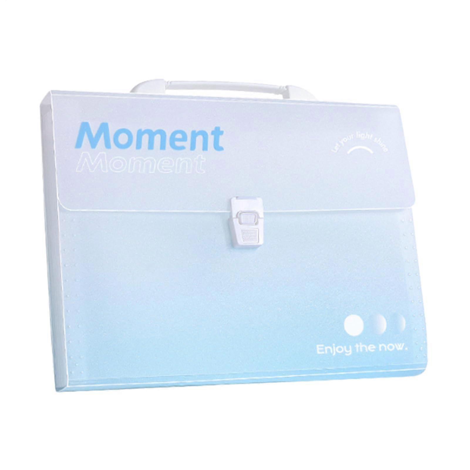 Binder 32 x 24 x 3 cm Large-Capacity Document Organizer, Light Blue, For Teachers, Students, Office, School, Travel
