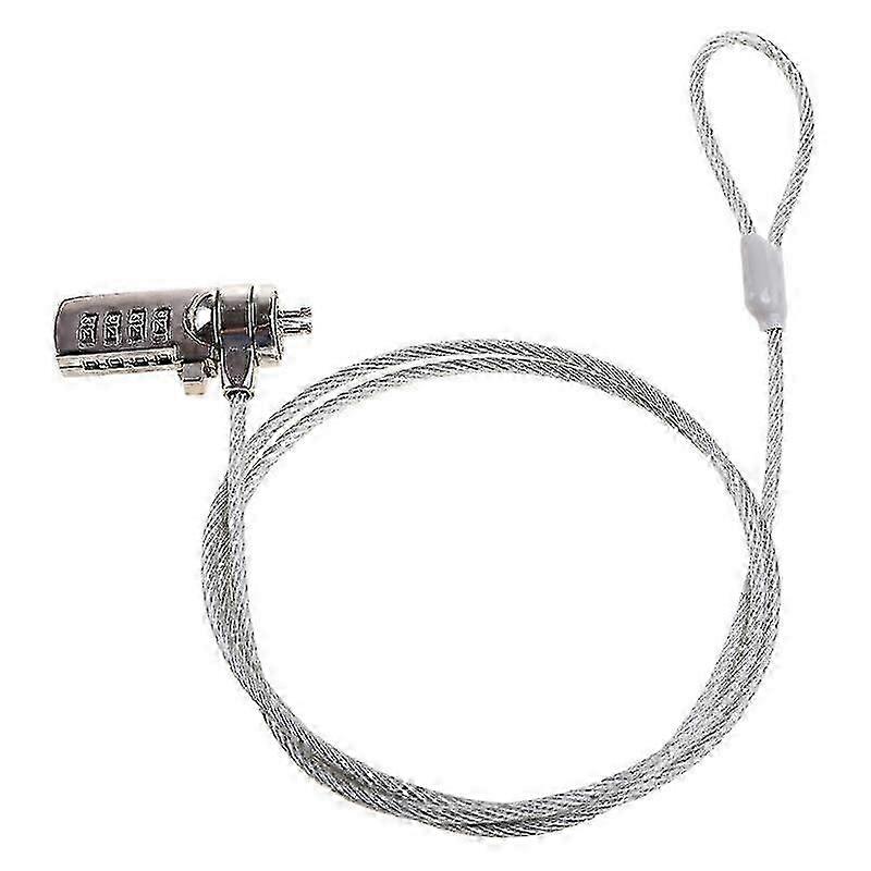 Four-digit password combination security cable chain lock, 1 piece, suitable for laptops and travel bags