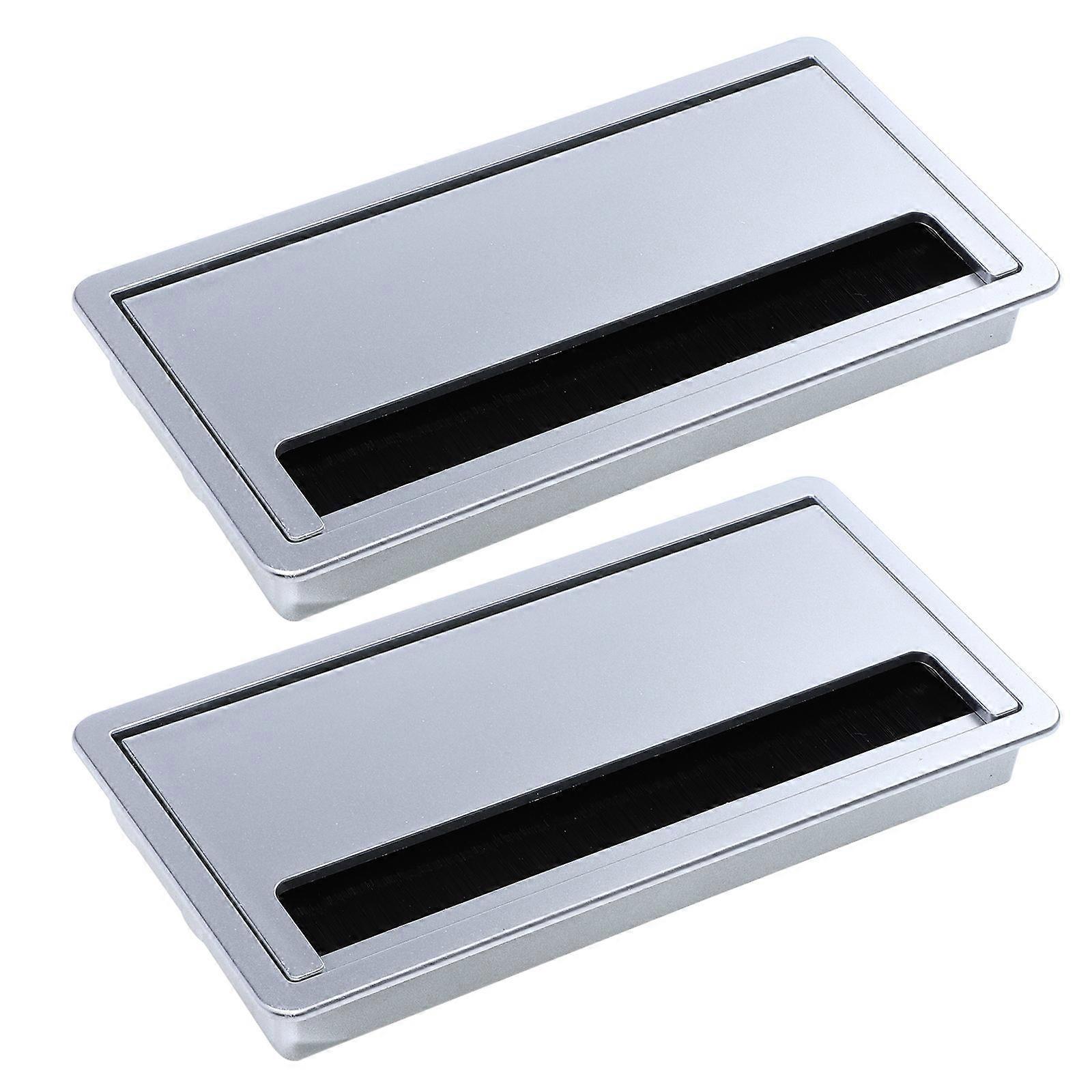 Cable Management Box for Home Use with ABS Material and Silver Color 2pcs Desk Grommets