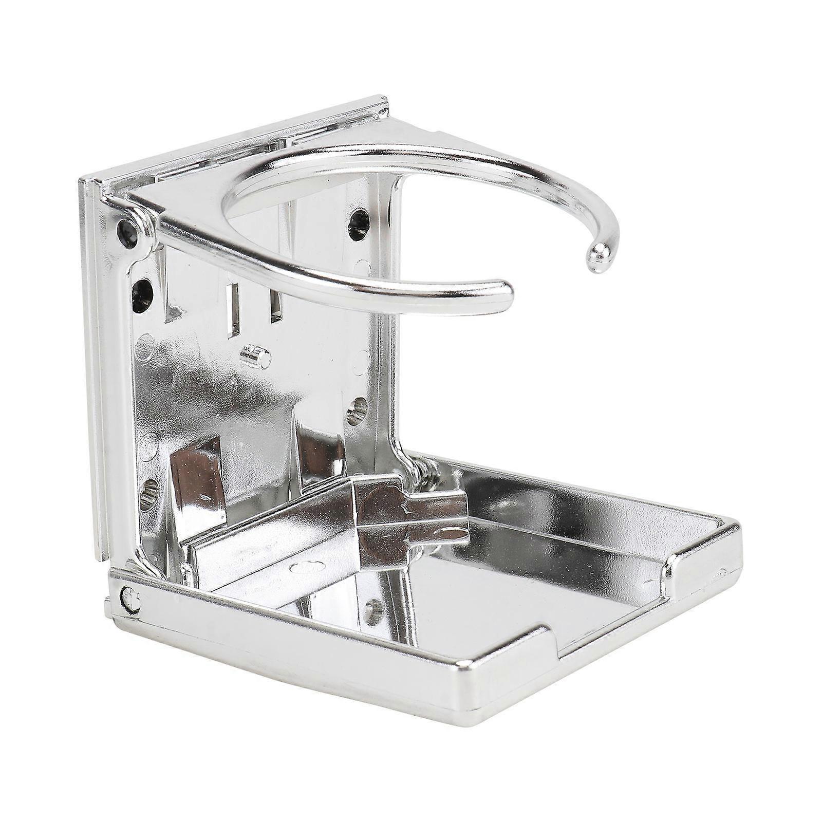 Car Cup Holder Silver Plastic for Car with Quick Installation and Clamp Design Adjustable for Various Bottles 1pc