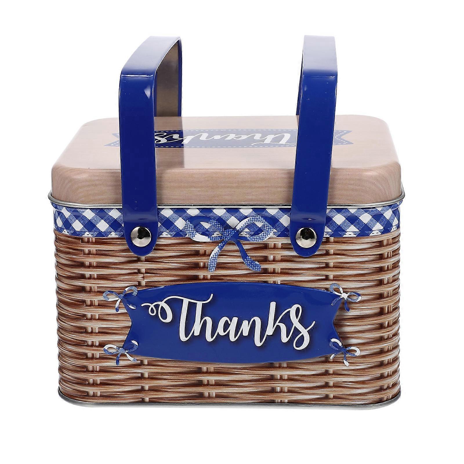 Handheld Metal Cookie Container with Decorative Design for Storing Cookies, Candy, and Treats – Portable Biscuit Box for Practical Food Storage