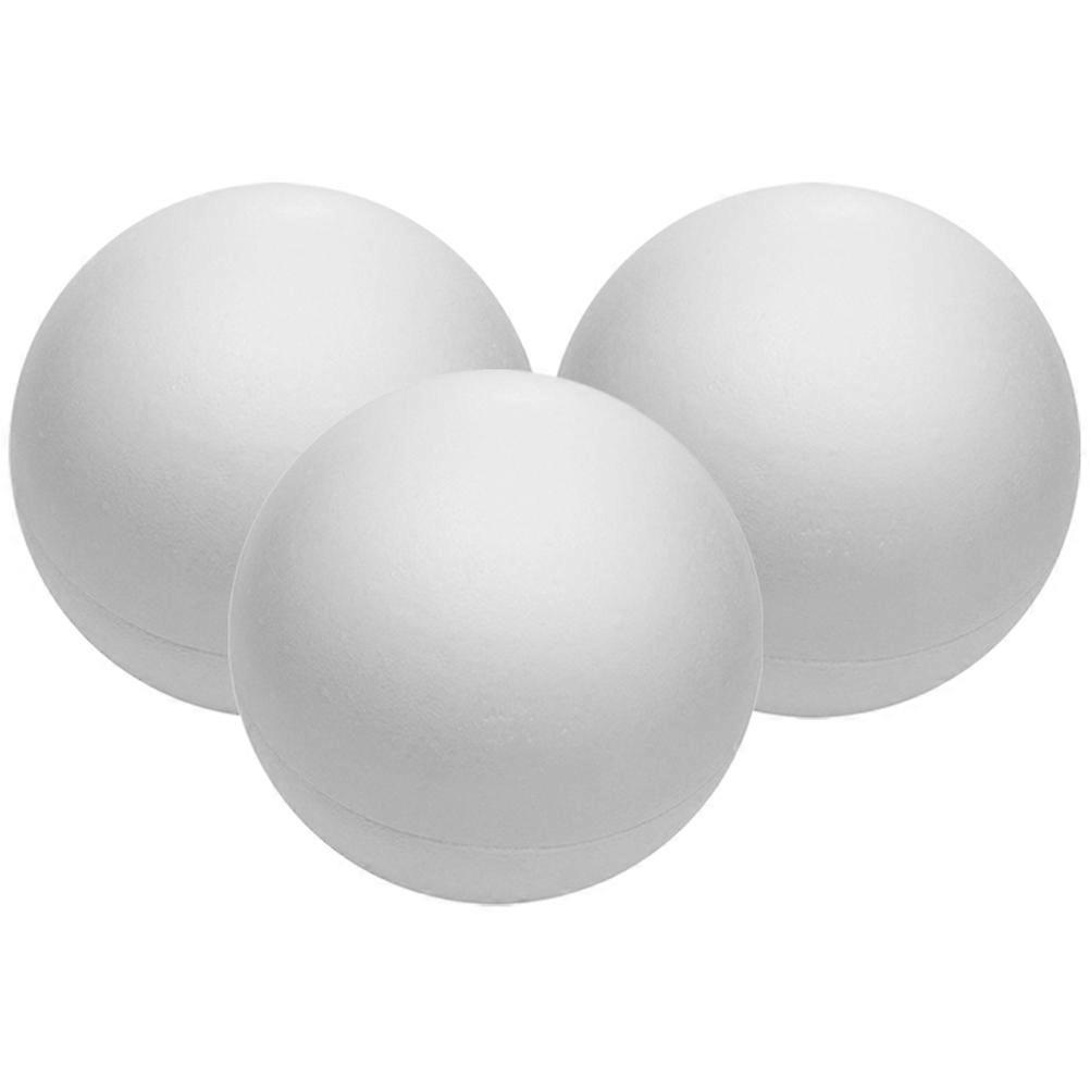 White Round Foam Balls for DIY Crafting Decorations Safe and Lightweight Material 3 Pcs