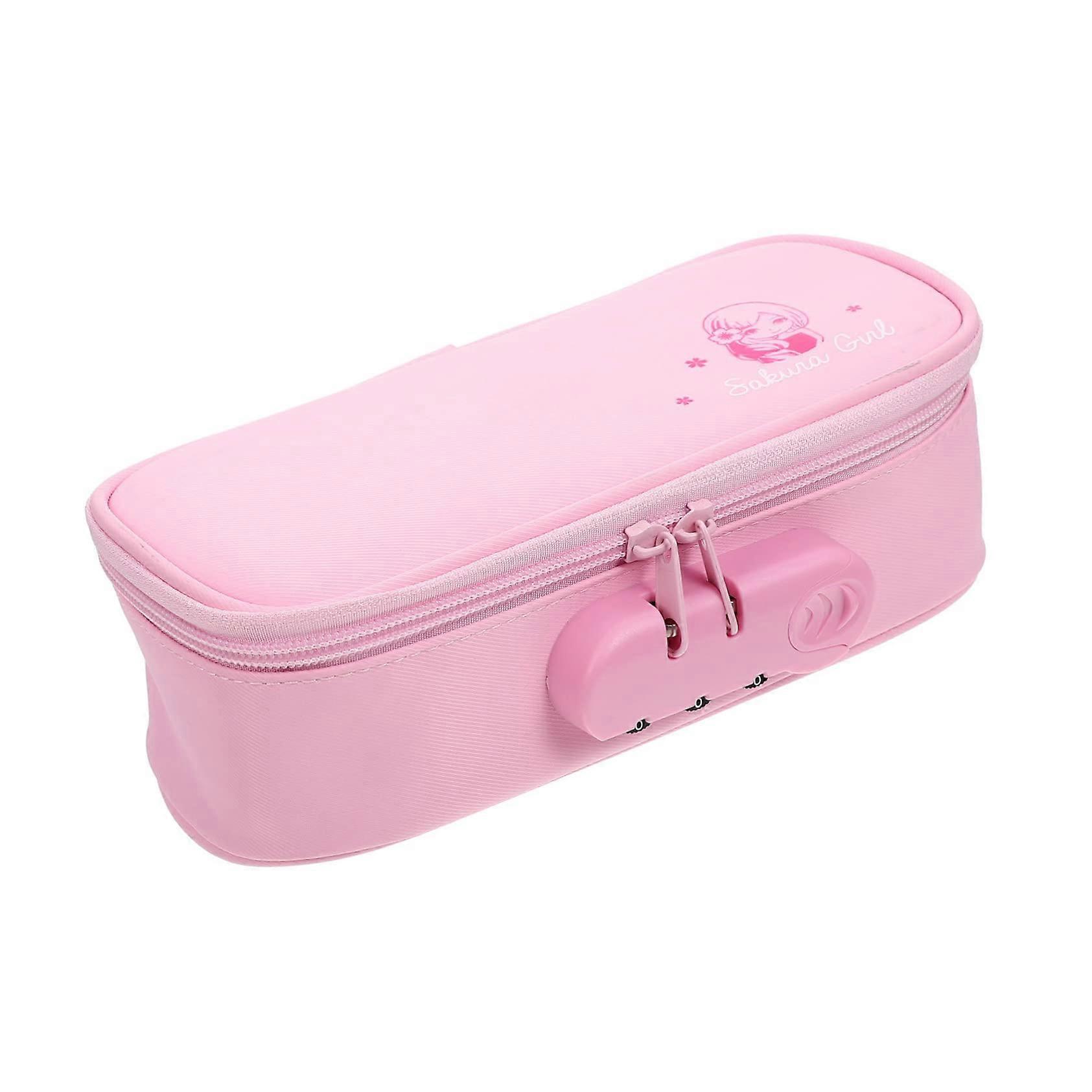 Portable Pen Case with Large Capacity Durable Oxford Pencil Pouch with Combination Lock for Students and Versatile Use